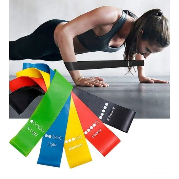 5 Faixas Elásticas de Resistência para Yoga Pilates Treino Ginásio kit