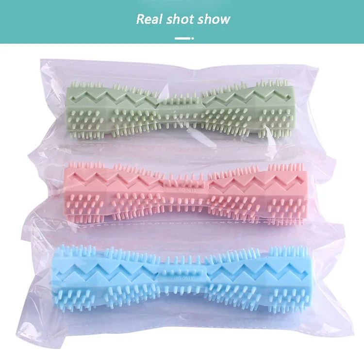 Durable Dog Toothbrush Chew Toy Stick | Soft Rubber Dental Cleaner & Massage Toy for Puppies and Small Dogs