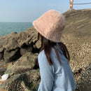 Women’s Winter Rabbit Fur Bucket Hat | Knitted Wool Fisherman Cap | Soft & Stylish Cold-Weather Accessory
