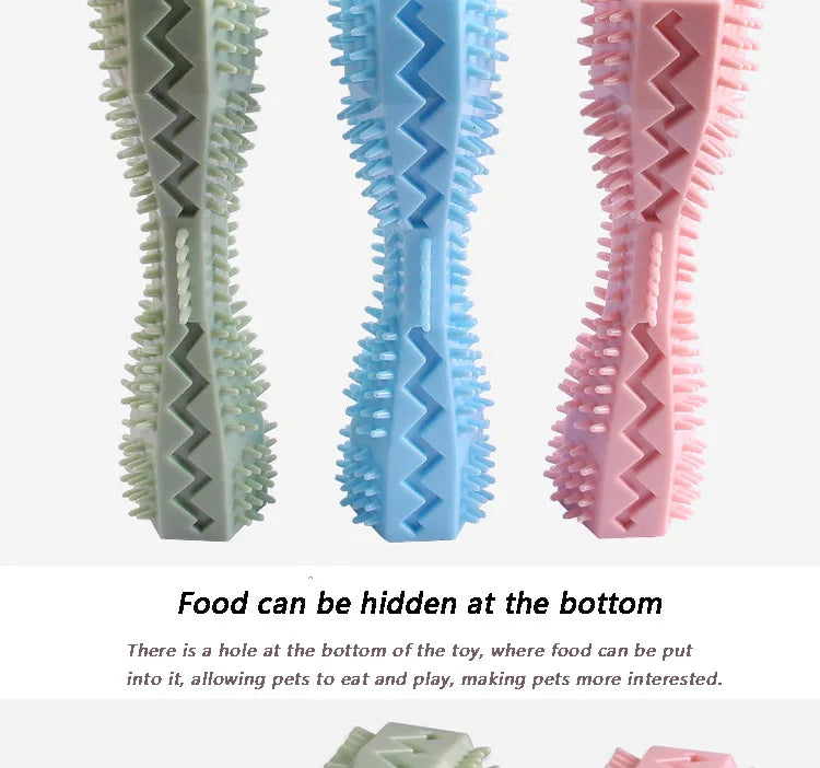 Durable Dog Toothbrush Chew Toy Stick | Soft Rubber Dental Cleaner & Massage Toy for Puppies and Small Dogs