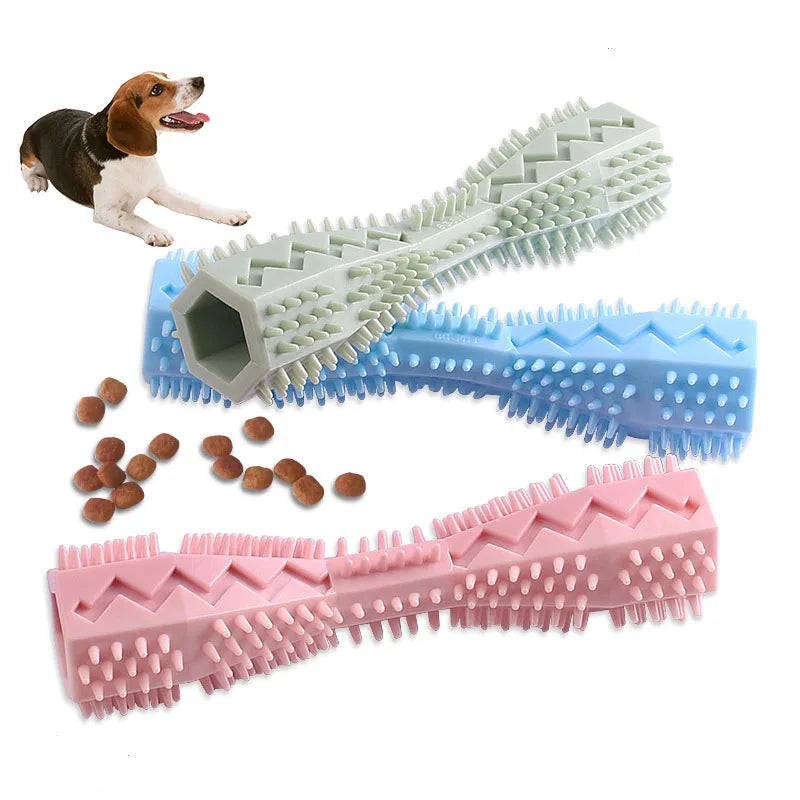 Durable Dog Toothbrush Chew Toy Stick | Soft Rubber Dental Cleaner & Massage Toy for Puppies and Small Dogs