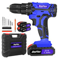 DayPlus 21V Cordless Drill Kit – 45Nm Impact Drill & Electric Screwdriver Set with LED Light and Carry Case