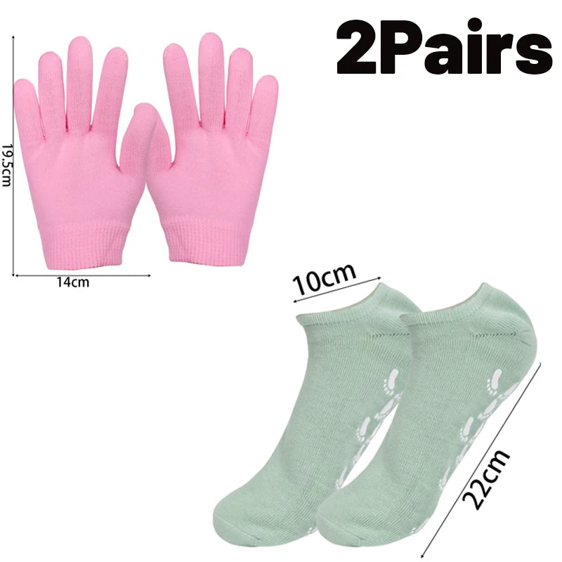 Reusable Silicone Moisturizing Mask Socks & Gloves – Exfoliating, Anti-Crack, and Hydrating Foot and Hand Care Tool
