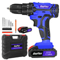 DayPlus 21V Cordless Drill Kit – 45Nm Impact Drill & Electric Screwdriver Set with LED Light and Carry Case