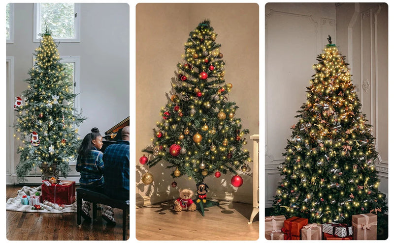 LED Waterfall Christmas Tree Top Lights – 1.5M/2M/3M Ring String Decoration