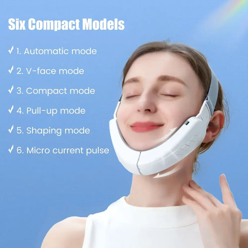 EMS Facial Lifting & V-Face Slimming Device – Double Chin Remover with LED & Microcurrent Tightening 💆‍♀️✨