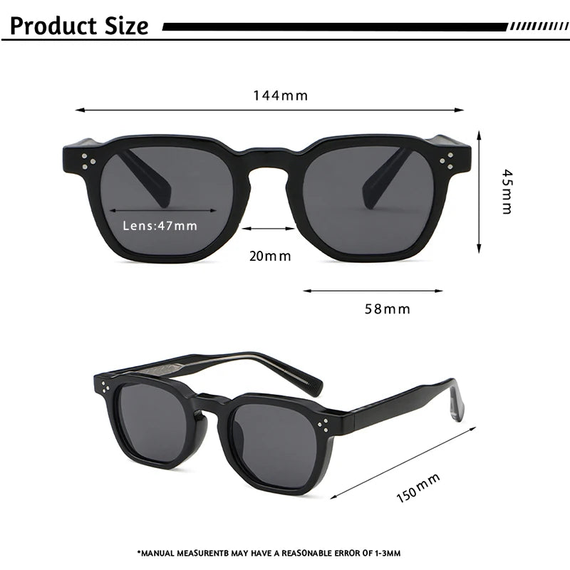 CATERSIDE Punk Style Men’s Sunglasses | Small Square Frame UV400 Shades | Trendy Outdoor Fashion Eyewear