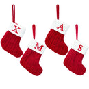 Knitted Christmas Socks with Snowflake & Letter Design | Festive Hanging Stockings for 2025–2026 Holiday Décor & Gifts