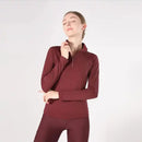 Women’s Equestrian Long Sleeve Base Layer – Soft Riding T-Shirt in Burgundy for Training & Shows