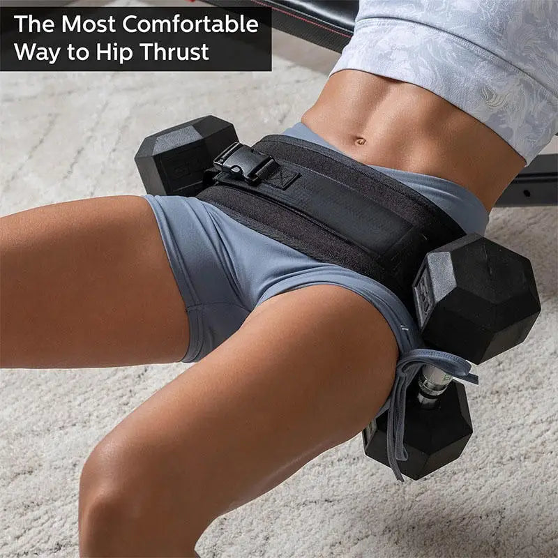 Adjustable Hip Thrust Belt – Glute Trainer for Dumbbells, Men & Women Home Workout Equipment