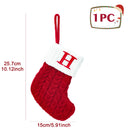 Knitted Christmas Socks with Snowflake & Letter Design | Festive Hanging Stockings for 2025–2026 Holiday Décor & Gifts