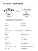 Baseus Swan 3-in-1 Magnetic Wireless Charger Stand | 20 W Fast Charging Station for iPhone 15/14 Pro, AirPods & Apple Watch