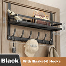 Easy-Install Over-The-Door Storage Rack – 6 Hook Metal Organiser