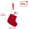 Knitted Christmas Socks with Snowflake & Letter Design | Festive Hanging Stockings for 2025–2026 Holiday Décor & Gifts