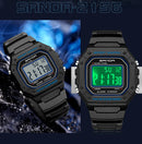 SANDA 2156 Men’s Military Sport Watch | Water-Resistant Digital Wristwatch with LED Display & Stopwatch