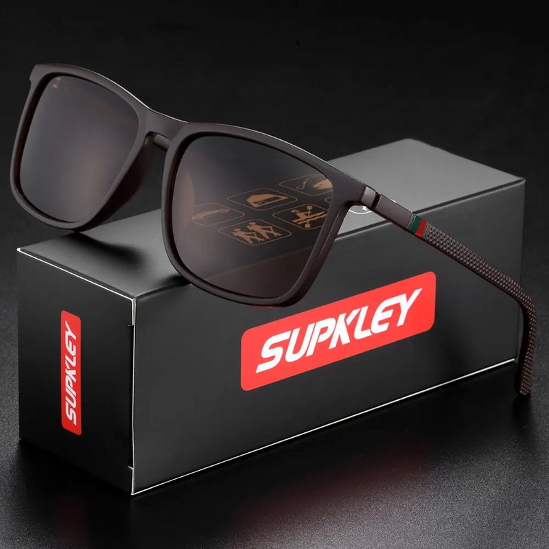 SUPKLEY Polarized Sports Sunglasses for Men | UV400 Protection Square Frame | Lightweight & Stylish Outdoor Eyewear