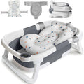 Eco-Friendly Foldable Baby Bathtub with Temperature Indicator | Infant Bath Tub with Soft Mat & Anti-Slip Design