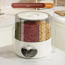 Rotating Sealed Grain & Rice Storage Container – Moisture-Proof, Insect-Proof Multi-Compartment Kitchen Dispenser