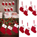 Knitted Christmas Socks with Snowflake & Letter Design | Festive Hanging Stockings for 2025–2026 Holiday Décor & Gifts