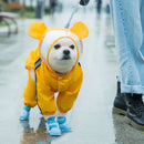 Cute Bear Dog Raincoat – Waterproof Hooded Rain Jacket for Puppies