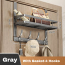 Easy-Install Over-The-Door Storage Rack – 6 Hook Metal Organiser