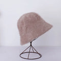 Women’s Winter Rabbit Fur Bucket Hat | Knitted Wool Fisherman Cap | Soft & Stylish Cold-Weather Accessory