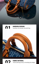 Women’s Cowboy Splicing Shoulder Bag – 2025 Pillow-Style Casual Party Handbag