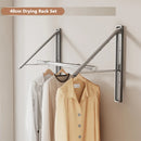 Folding Wall-Mounted Clothes Drying Rack – Stretchable Invisible Balcony Airer (No-Drill Aluminium Hanging Pole)
