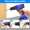DayPlus 21V Cordless Drill Kit – 45Nm Impact Drill & Electric Screwdriver Set with LED Light and Carry Case