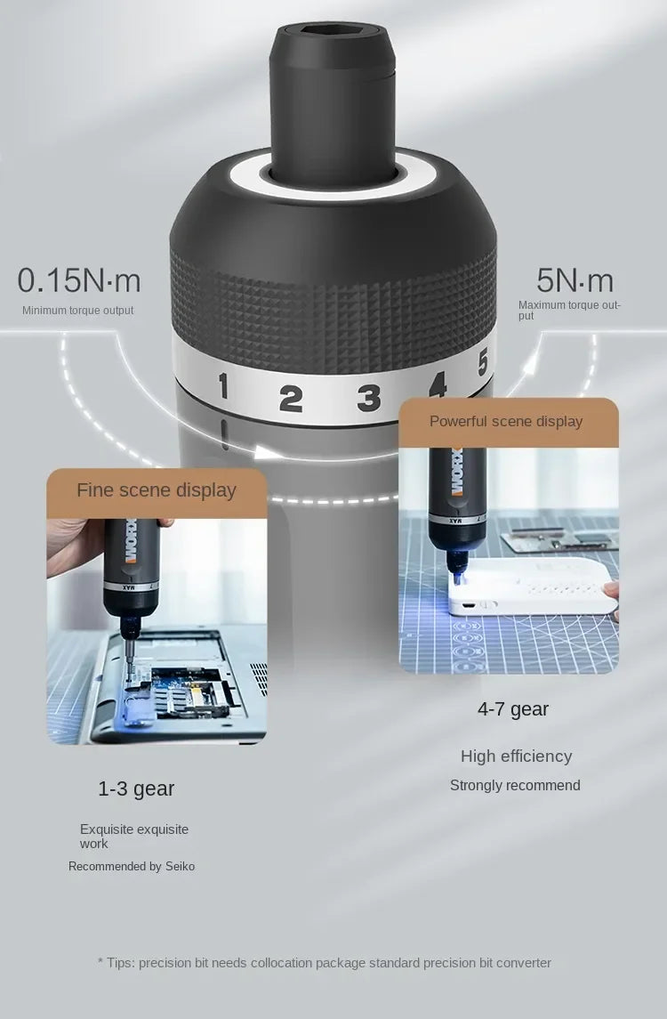 WORX WX242 4V Smart Cordless Electric Screwdriver Set | 30-Bit Rechargeable Mini Power Tool