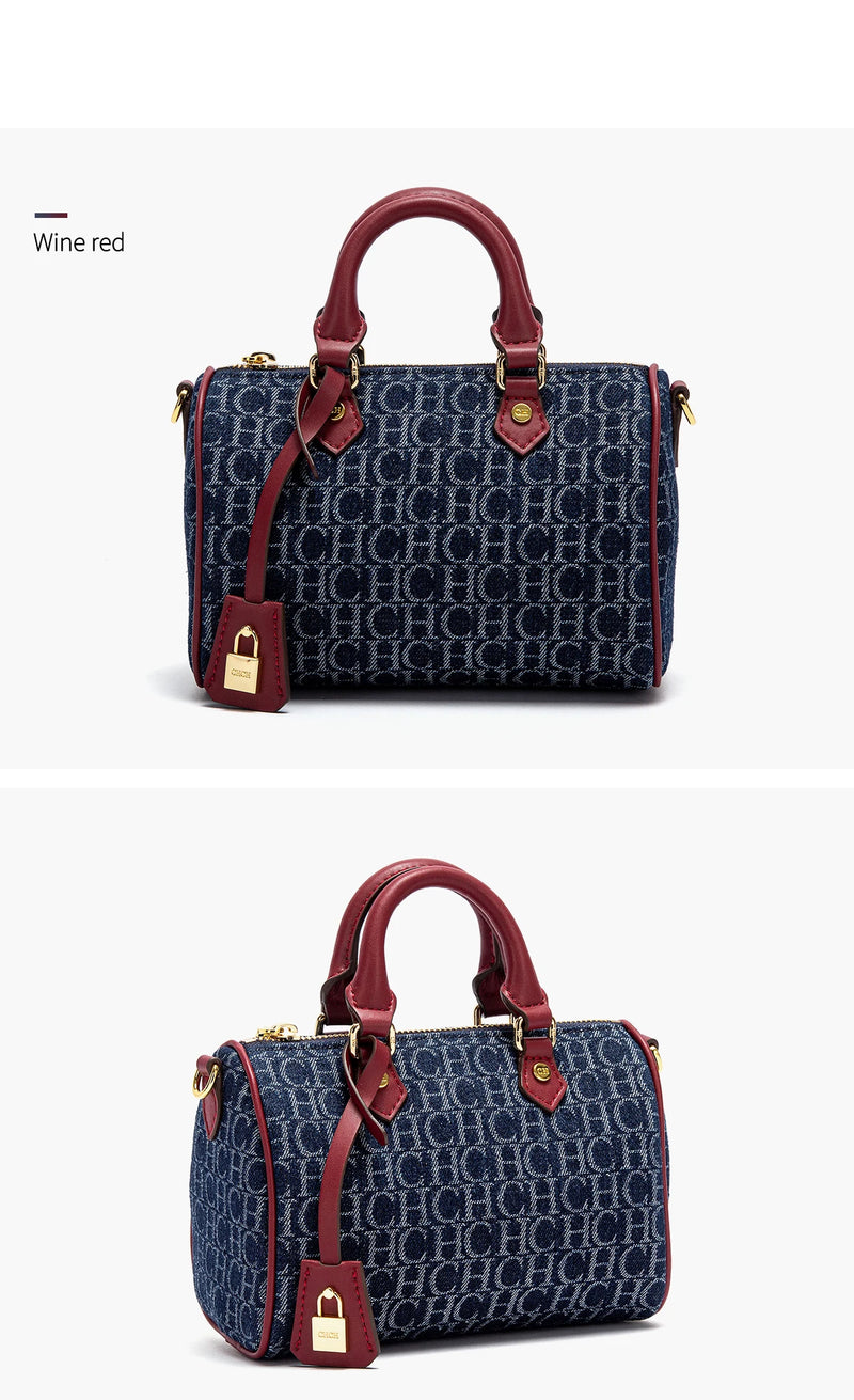 Women’s Cowboy Splicing Shoulder Bag – 2025 Pillow-Style Casual Party Handbag