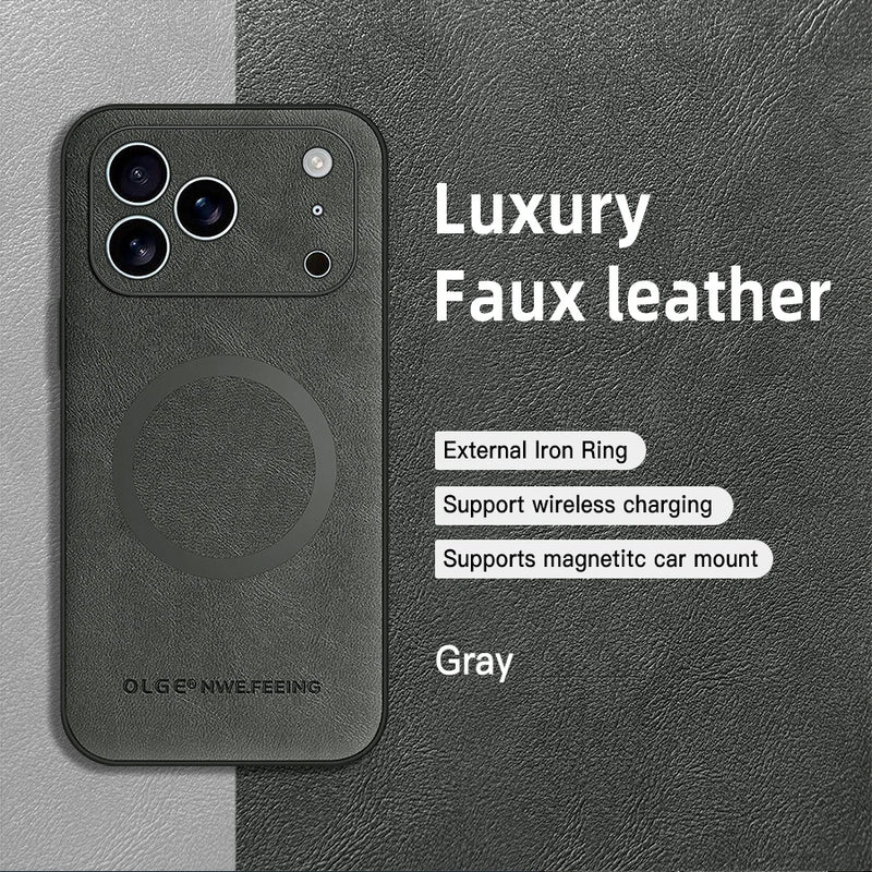 Luxury MagSafe Leather Case – Shockproof Magnetic PU Cover for iPhone 17 Pro Max / 16 / 15 / 14 / 13 / 12 / Plus Models 💼