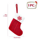 Knitted Christmas Socks with Snowflake & Letter Design | Festive Hanging Stockings for 2025–2026 Holiday Décor & Gifts