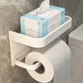 Aluminium Alloy Toilet Paper Holder – Minimalist Bathroom Tissue Rack with Storage Shelf