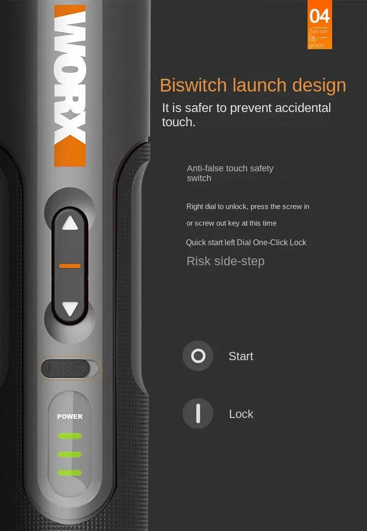 WORX WX242 4V Smart Cordless Electric Screwdriver Set | 30-Bit Rechargeable Mini Power Tool