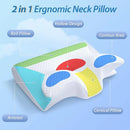 2-in-1 Memory Foam Cervical Pillow – Ergonomic Contour Neck Support for Sleep & Neck Pain Relief