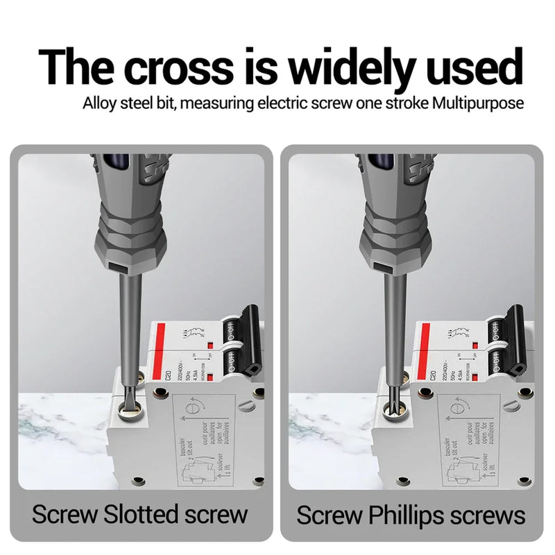 2-Piece Voltage Tester Screwdriver Set | 12–220 V AC/DC | Magnetic Electrician Test Pen