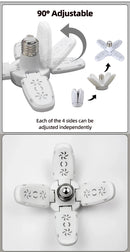 E27 Foldable Fan-Shaped LED Bulb – 360° Super Bright Ceiling Light (6500K)