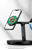 Baseus Swan 3-in-1 Magnetic Wireless Charger Stand | 20 W Fast Charging Station for iPhone 15/14 Pro, AirPods & Apple Watch