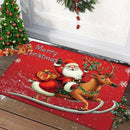 Christmas Door Mat | Santa Claus & Gingerbread Design | Red Holiday Welcome Mat for Indoor & Outdoor Use