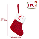 Knitted Christmas Socks with Snowflake & Letter Design | Festive Hanging Stockings for 2025–2026 Holiday Décor & Gifts