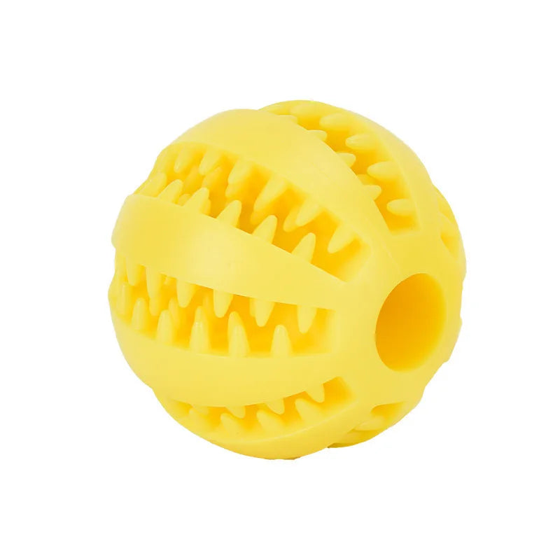 Interactive Rubber Dog Toy Ball – Chew & Treat Dispenser for Dental Cleaning and Play