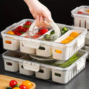 Portable Snack Tray with Handle – Multi-Compartment Food Storage Box for Travel, Parties & Refrigerator Organization
