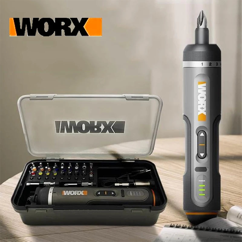 WORX WX242 4V Smart Cordless Electric Screwdriver Set | 30-Bit Rechargeable Mini Power Tool