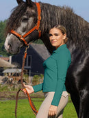 Women’s Equestrian Long Sleeve Base Layer – Soft Riding T-Shirt in Burgundy for Training & Shows