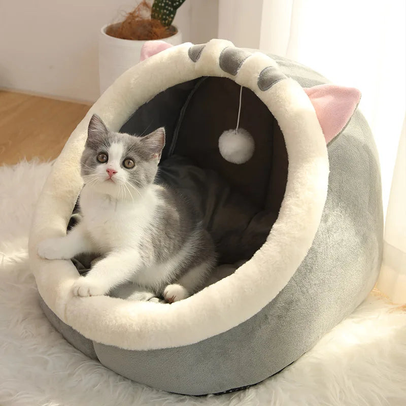 Cosy Deep Sleep Cat Bed – Foldable, Washable & Adorably Designed Hideaway Cave 🐾