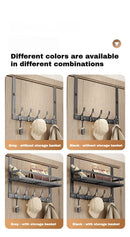 Easy-Install Over-The-Door Storage Rack – 6 Hook Metal Organiser