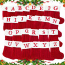 Knitted Christmas Socks with Snowflake & Letter Design | Festive Hanging Stockings for 2025–2026 Holiday Décor & Gifts