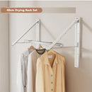 Folding Wall-Mounted Clothes Drying Rack – Stretchable Invisible Balcony Airer (No-Drill Aluminium Hanging Pole)