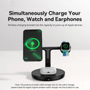 Baseus Swan 3-in-1 Magnetic Wireless Charger Stand | 20 W Fast Charging Station for iPhone 15/14 Pro, AirPods & Apple Watch